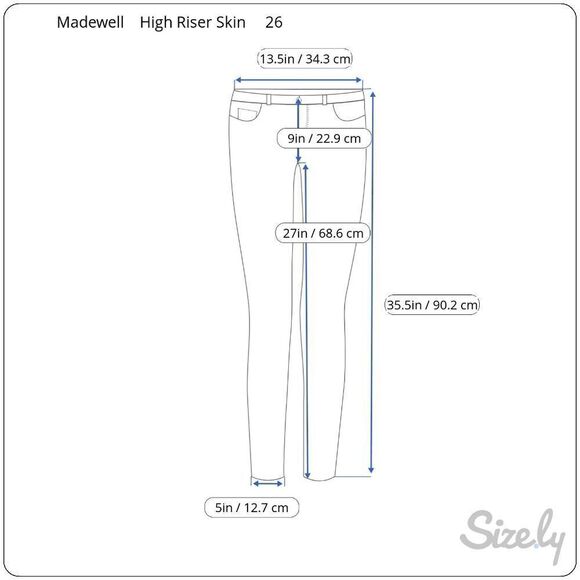 MADEWELL High Riser Skinny jeans size 26 dark wash millennial - Picture 8 of 8